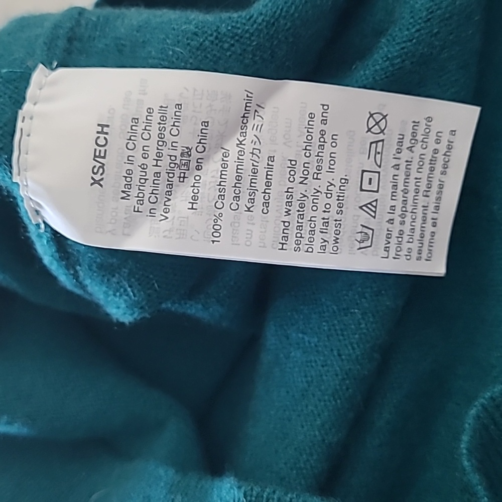 J.Crew 100% Cashmere Sweater Dress Teal Green XS Long Sleeve Knit Midi Workwear - Picture 9 of 12